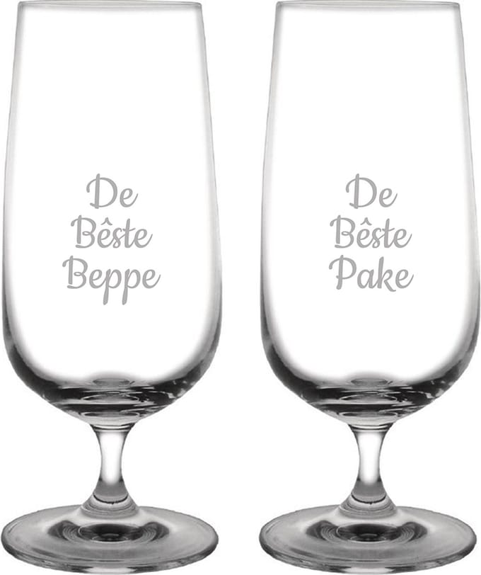 Gegraveerde bierglas op voet 41cl De Bêste Pake-De Bêste Beppe