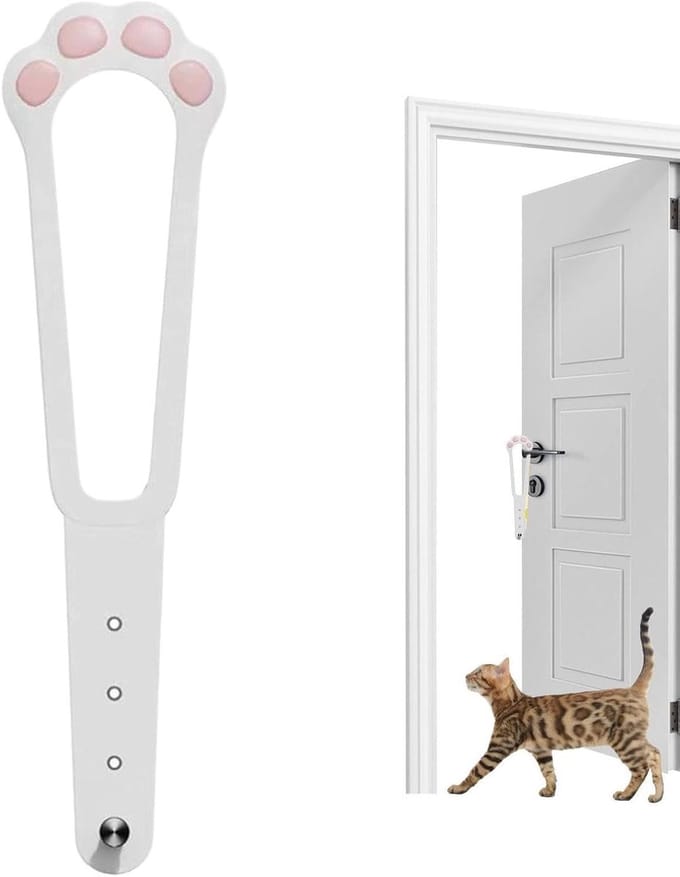 Katten Deurstopper - Huisdier Deurgrendel - Privacy Creëren - Geen Boren Nodig - 29 cm Lengte - Wit