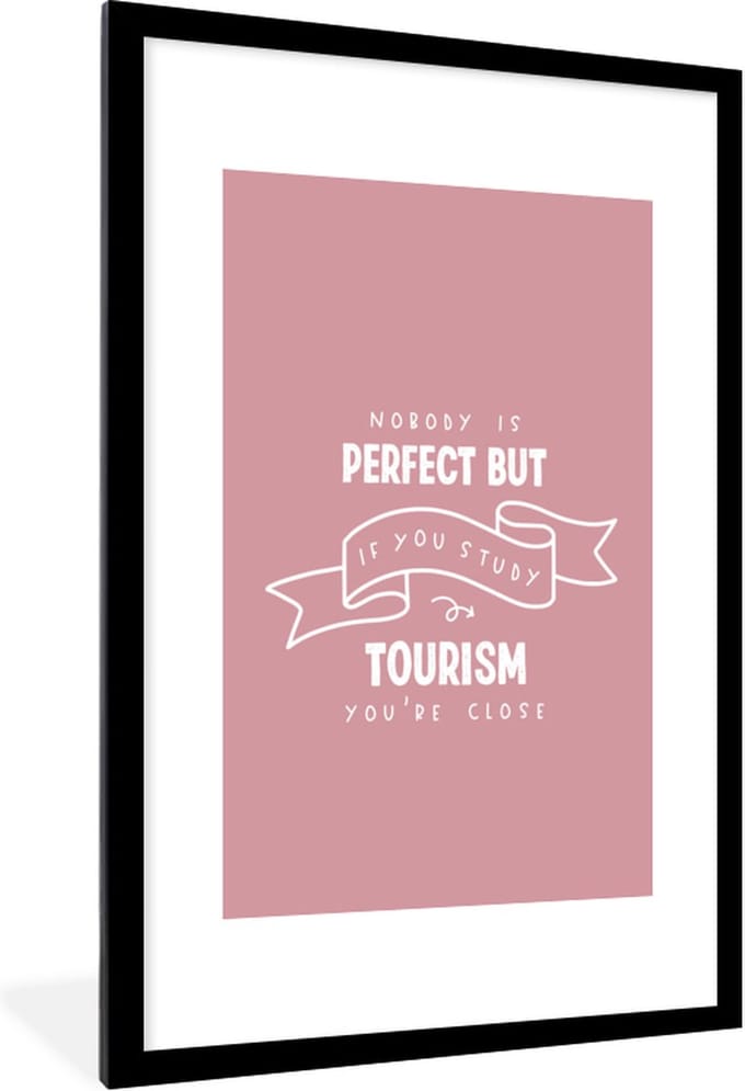 Fotolijst incl. Poster - Studie - Quotes - Toerisme - 80x120 cm - Posterlijst