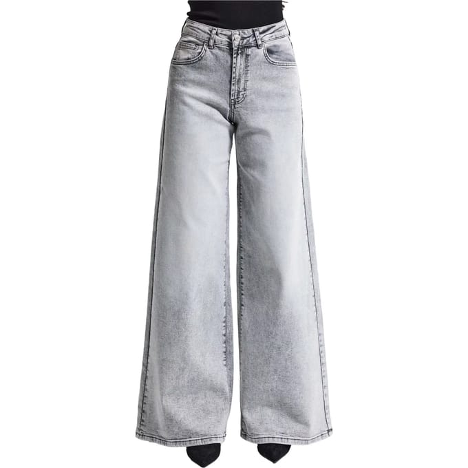 It's Basic - Palazzo High Rise Jeans - Ash