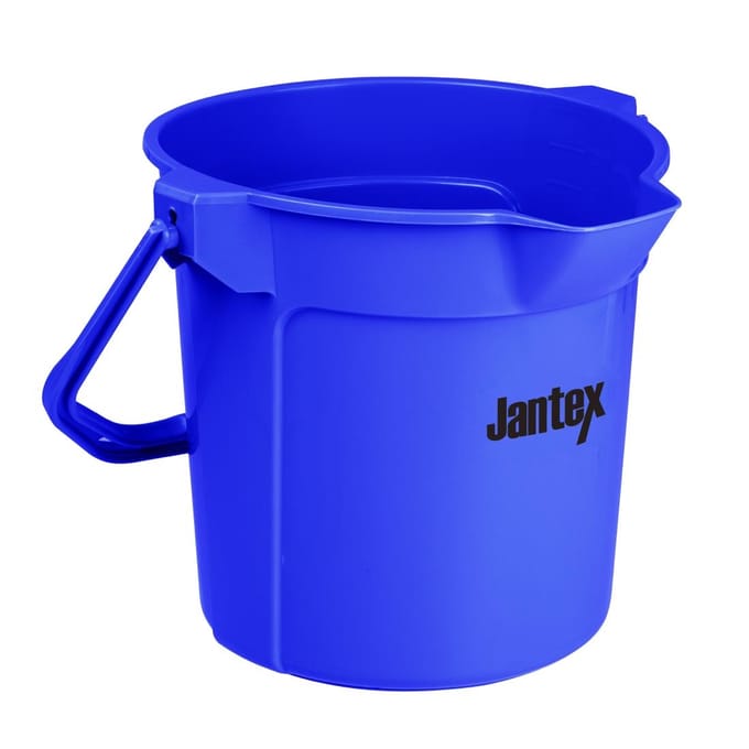 Jantex blauwe maatemmer met schenktuit 10L