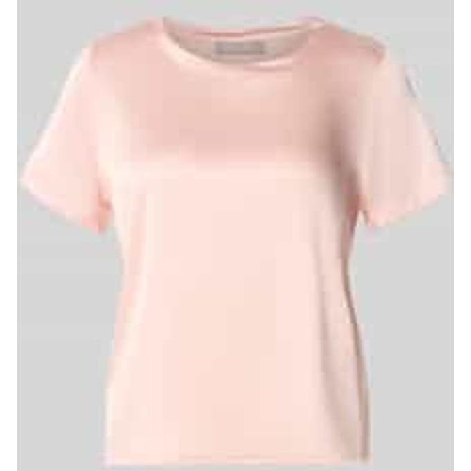 Blouseshirt van satijn met ronde hals