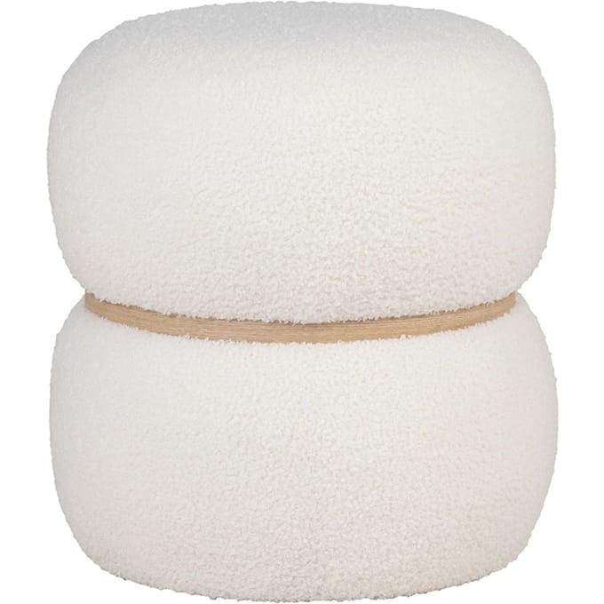 House Collection Bouclé Poef Ø 38 cm Viktor Wit