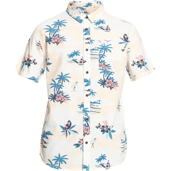 Quiksilver Bird Watcher Overhemd Met Korte Mouwen Wit S Man