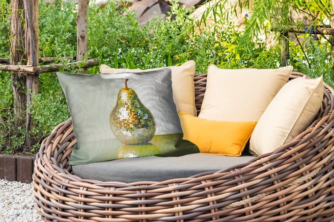 Buitenkussens - Tuin - Fruit - Disco - Art - Glitter - 50x30 cm