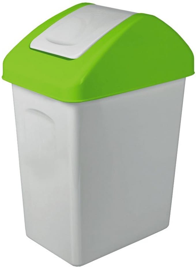 BranQ - Afvalbak 25L met zwenkbaar deksel - Groen- Afval Recycling ECO