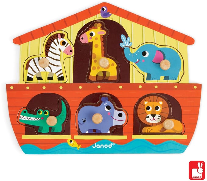 Janod - Knoppuzzel - De ark van Noach - 6 Stukjes
