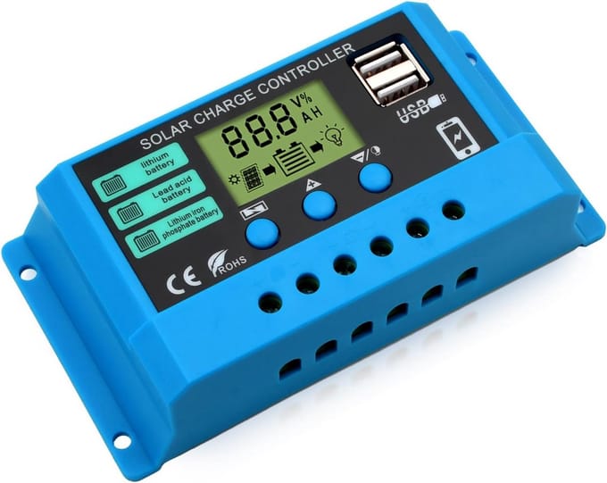 30A 12V/24V Solar Laadregelaar met LCD Display - PWM Paneel Controller