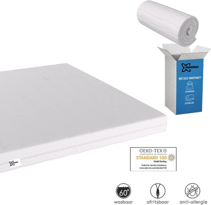 Topdekmatras 120x200 NASA Traagschuim Topper 6cm dik