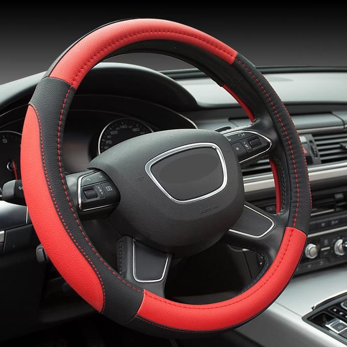 Housse de volant de voiture de luxe élégante – Tendance, sans odeur, confort toutes saisons 38 cm blanc