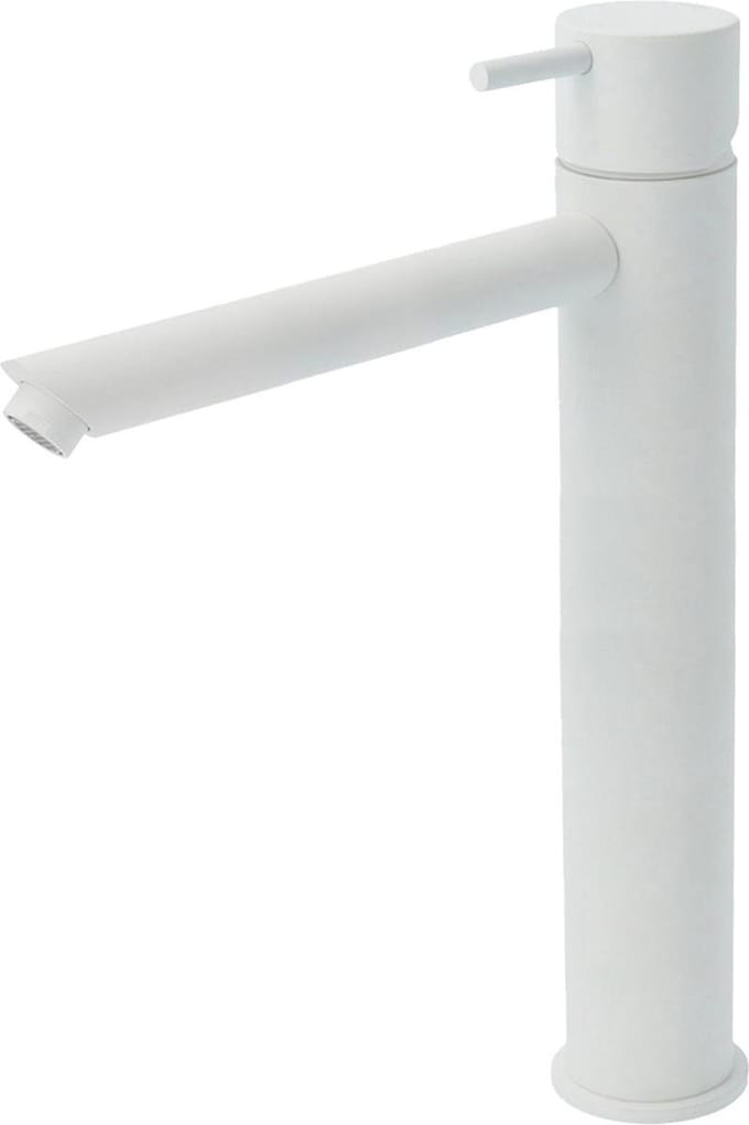 Hotbath Cobber - Wastafelmengkraan - zonder Waste - Laag - Wit - Opbouw - Messing - V03