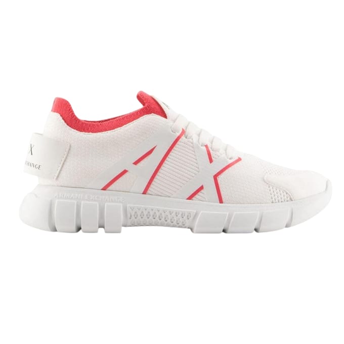 Armani Exchange Dames/Dames Contrast Mesh Trainers (Wit/Roze)