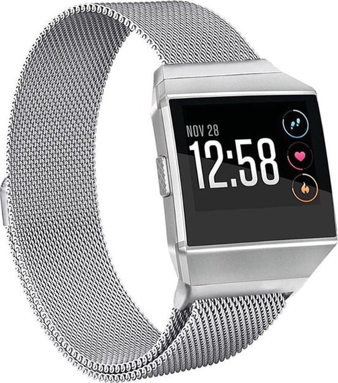 Shop4 - Geschikt voor Fitbit Ionic Bandje - Metaal Zilver