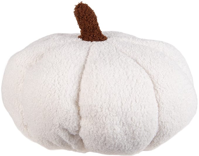 Clayre & Eef Decoratie Pompoen Ø 30x18 cm Wit Polyester Herfst decoratie