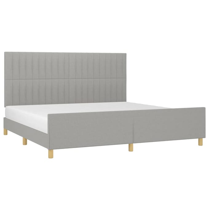 vidaXL - Bedframe - zonder - matras - stof - lichtgrijs - 200x200 - cm