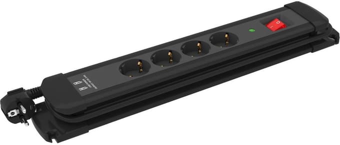 Stekkerdoos - 4 voudig - 2x USB - Aan/uit schakelaar - 1.5 meter - Zwart - Allteq