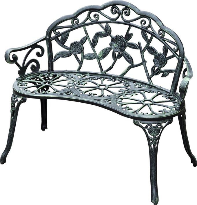Outsunny - Tuinbank - Metaal - L100 x B54 x H78 cm - Groen