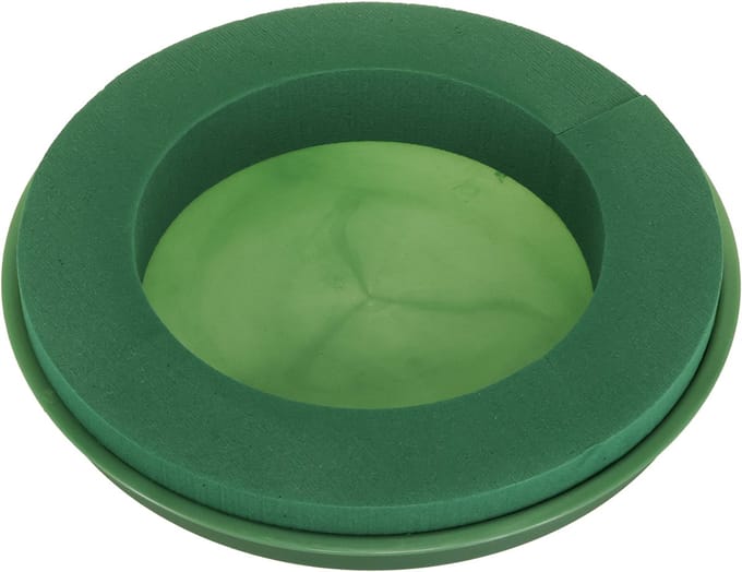 Steekschuimkrans met kom nat steekschuim Ø29cm 2 stuks, 2 Stück