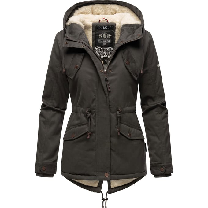 Gewatteerd & Winddicht - Marikoo MANOLYA - Winterjas Dames - Volwassen - Capuchon - Antraciet - S