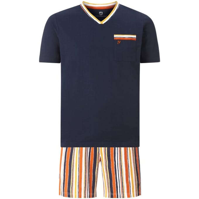 Jan Vanderstorm herren Korte Pyjama - 76/78 - donkerblauw - Plus Size