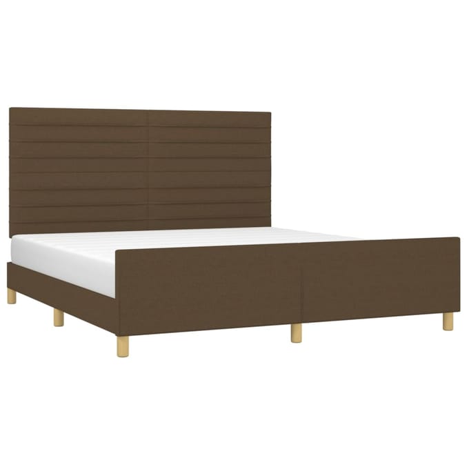 vidaXL - Bedframe - zonder - matras - stof - donkerbruin - 160x200 - cm