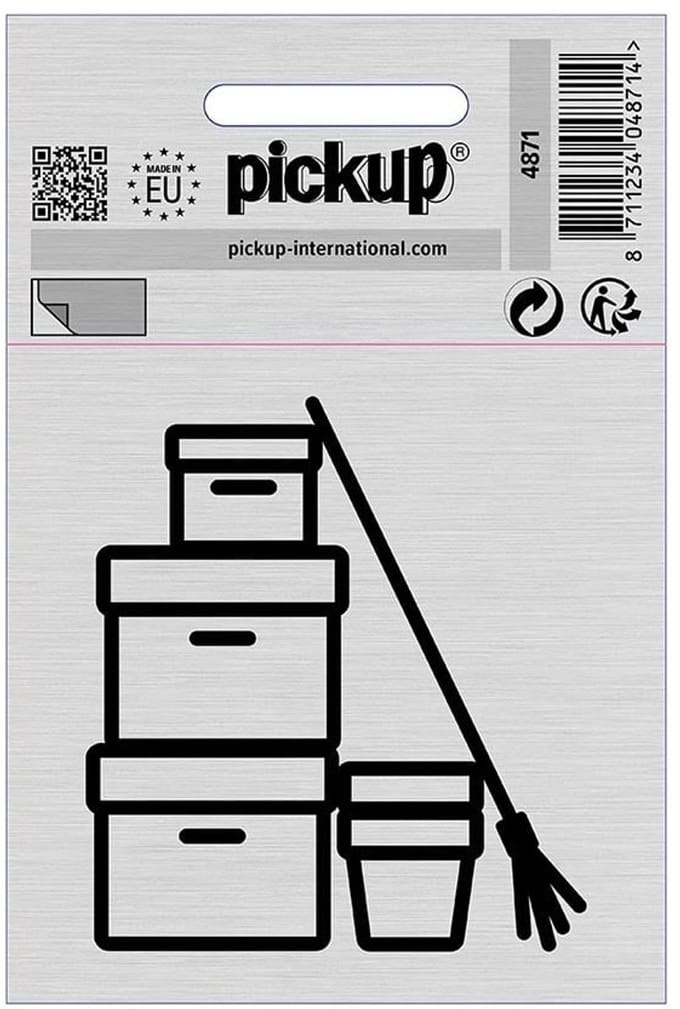 Pickup deurbordje alulook pictogram bezemkast 8 x 8 cm