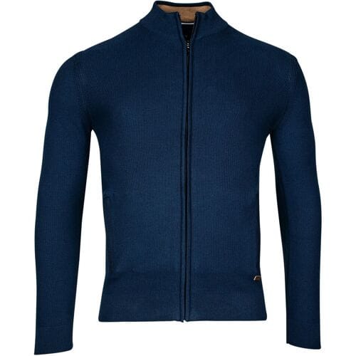 Baileys Vest Cardigan Zip Allover Texture Dark Blue / male