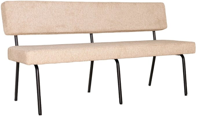 Eetkamerbank 160cm Wendy bruin stof eetbank