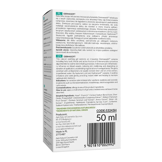 APIS Dermasoft Intensely Soothing Gel żel intensywnie łagodzący 50ml