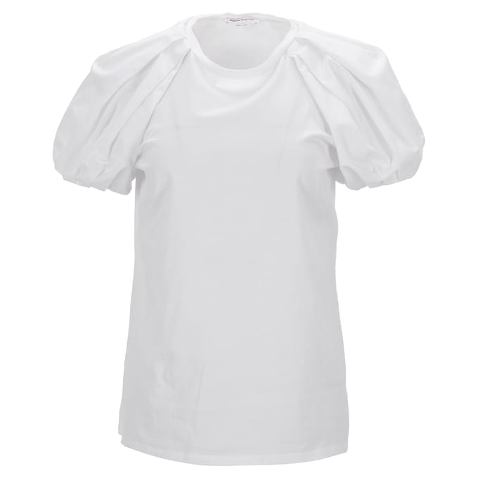 Alexander McQueen T-shirt met pofmouwen in wit katoen