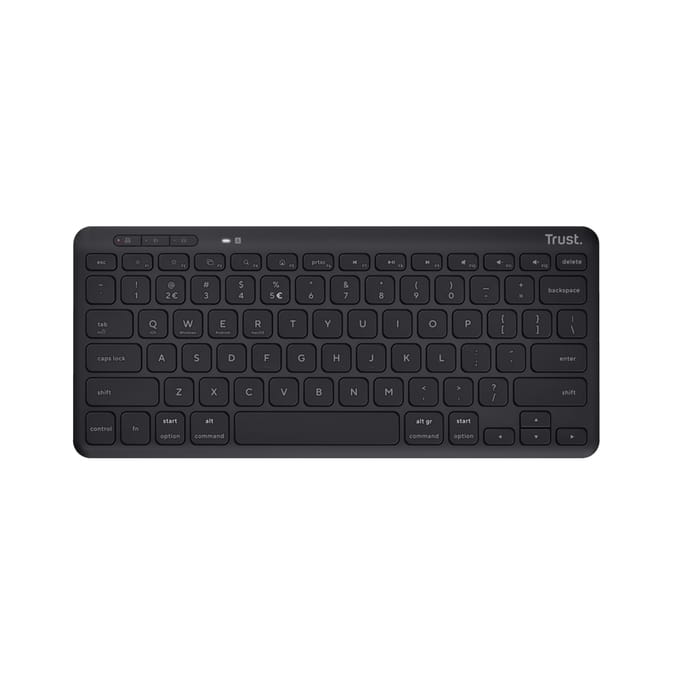 Trust Lyra - Draadloos Toetsenbord - Compact - Multi-connect - Oplaadbaar - QWERTY US - Zwart