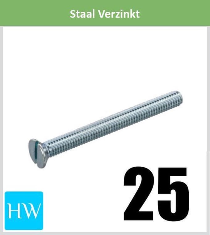 Metaalschroef M3 x 25mm (10 stuks)