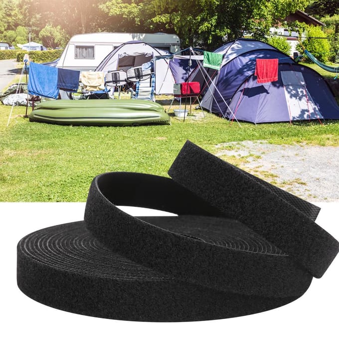 Klittenband Sluiting Rug aan Rug Plakband Kabel voor Buitenactiviteiten black