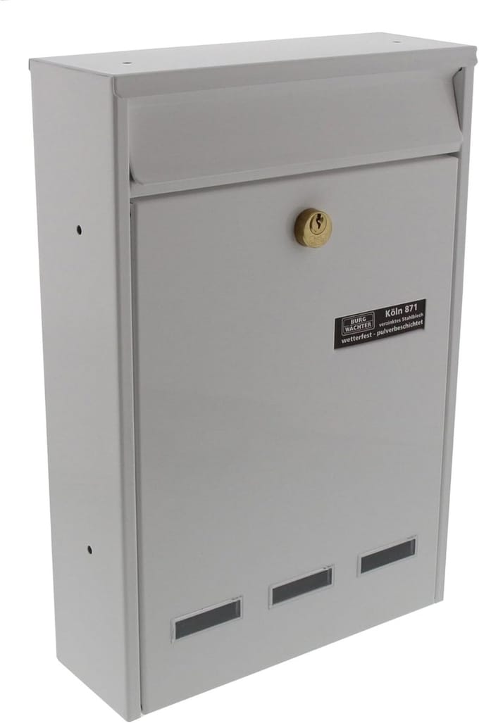 Steel Mailbox Perforated White Wall Mounting A5 Format 315 x 215 x 75 mm