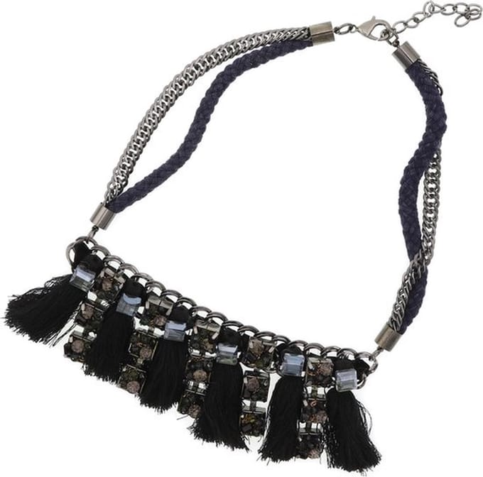 Behave Dames statement ketting blauw 50 cm