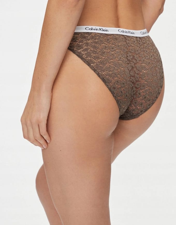 Calvin Klein - Dames Slip - Kant - Logo - Bruin - XS