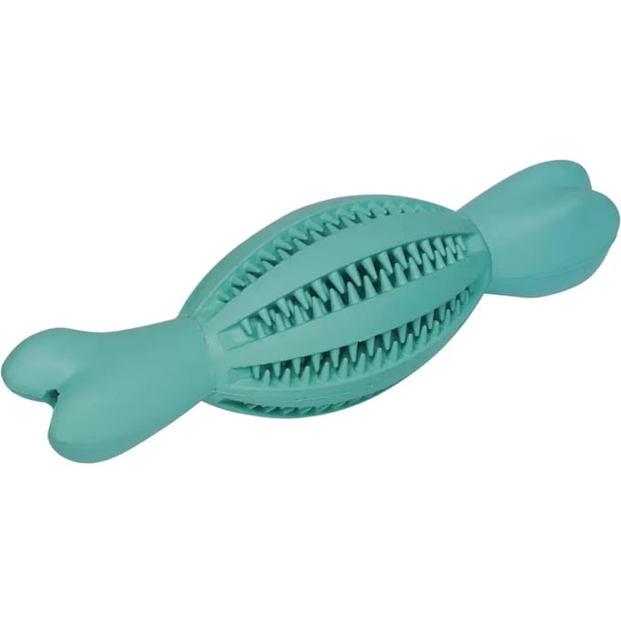 Rubberen hondenrugbybal met bot Nobby Pet Dental Line