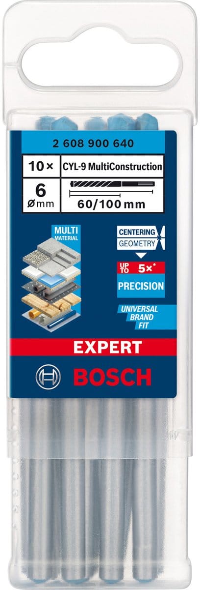 Bosch EXPERT UNIVERSEELBOOR CYL-9 MULTICONSTRUCTION 10ST 6X60X100