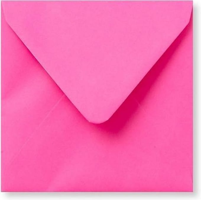 Envelop 14 X 14 Knalroze, 100 stuks