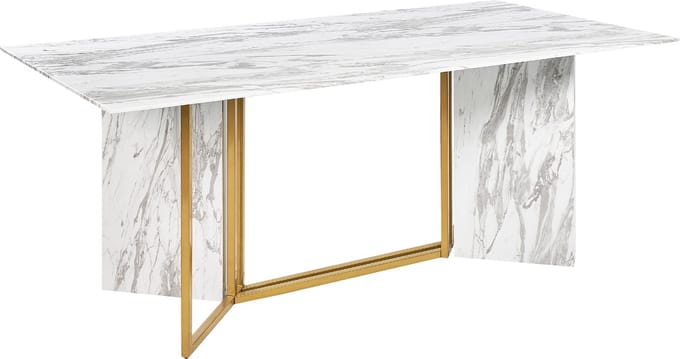 CALCIO - Eettafel - Marmerlook/Goud - MDF
