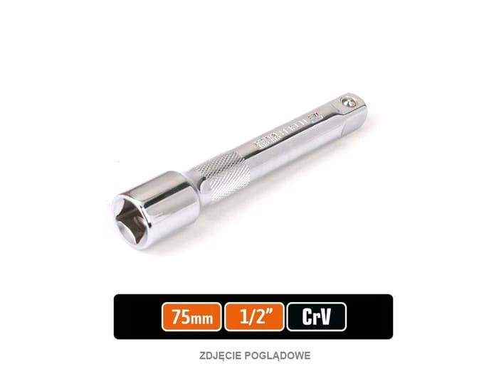 Verlengstuk dop 1/2" 75 mm CRV staal