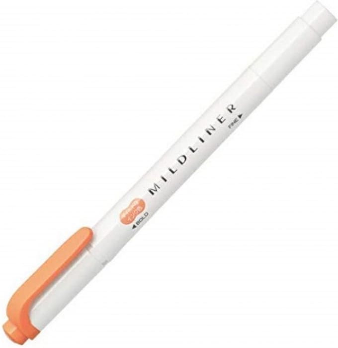 Zebra Mildliner Double-Sided Highlighter - Fine / Bold – Mild Apricot / WKT7-MAP