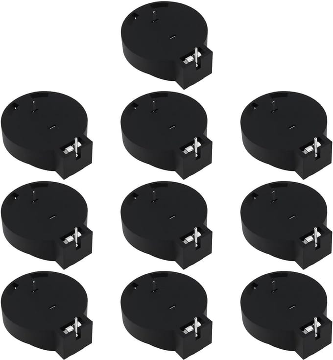Batterij Houders - Knopcelhouder Set - Elektronica Projecten - Compact Ontwerp - 10 Stuks - Zwart