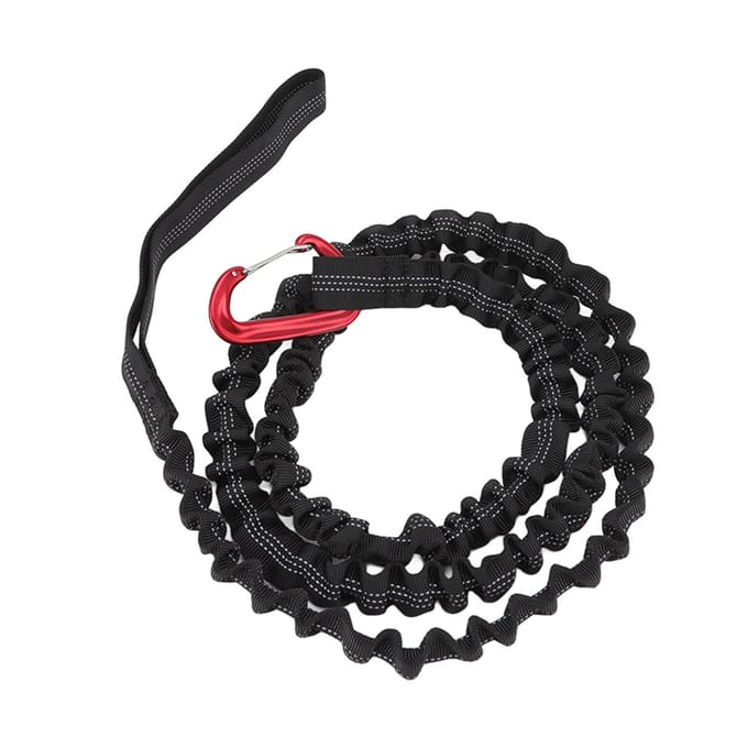 Fiets Sleepkabel Natuurlijke Lengte 1.7m Rekbaar Ontwerp Nylon Legering Draagbaar Mountainbike Slepen zwart