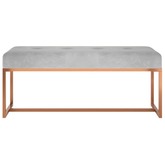 vidaXL - Bankje - 110x36x45 - cm - fluweel - grijs