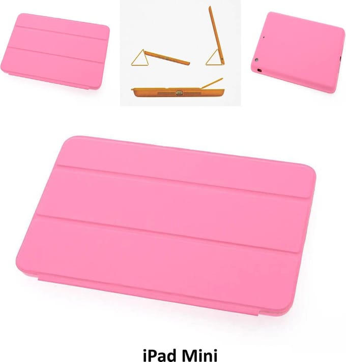 Apple iPad Mini 2-3 Roze Smart Case - Book Case Tablethoes- 8719273232460