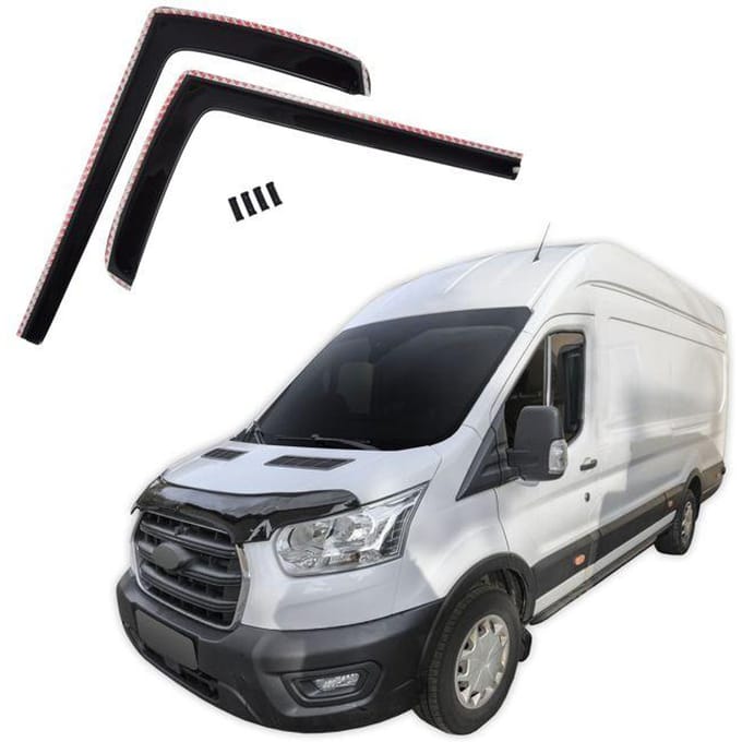 Windvangers - Ford Transit MK8 (sinds 2014) - Aerodynamisch - Eenvoudige montage - UV-bestendig acryl