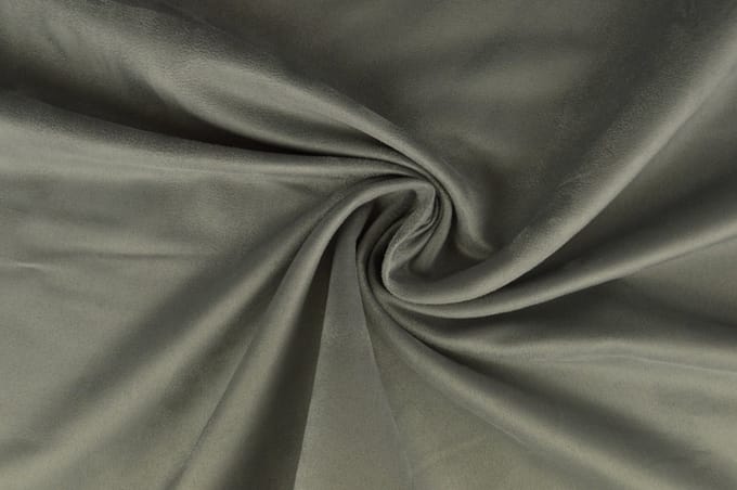 10 meter suedine - Zilvergrijs - 100% polyester