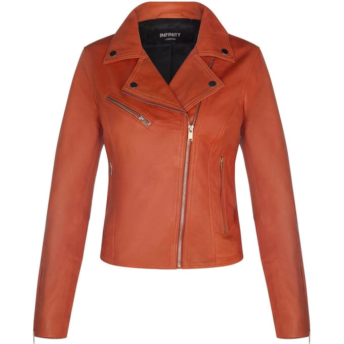 Dames klassiek leren Brando bikerjack-Loughton