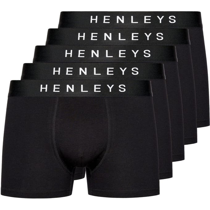 Henleys Heren Coalink Boxershorts (Set van 5) (Zwart)